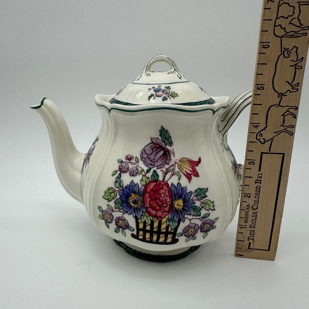 Wedgwood Floral Etruria England Tea Set Teapot Sugar Creamer A1793 Vintage 1922